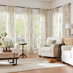 jinchan Linen Blend Floral Curtains - Image 3