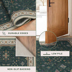 Hazo Haus Dark Green Vintage Living Room Rug 9x12 - Image 6