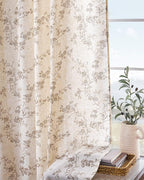 Lazzzy Floral Linen Curtains Farmhouse Extra Long Curtain - Image 9