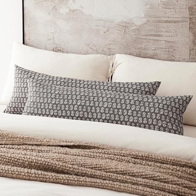 Foindtower Set of 2 Decorative Vintage Long Lumbar Throw Pillow Covers Neutral - Image 5