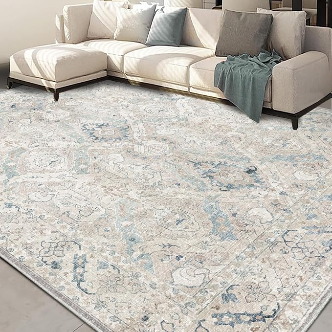 8x10 Area Rugs for Living Room, Machine Washable Non Slip Vintage Retro Rugs - Image 4
