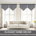 Molaxhome Swag Curtain 51 inch Length Rod Pocket Scalloped Curtain Valance - Image 7
