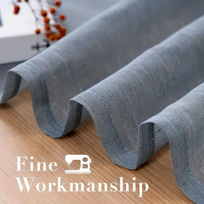 H.VERSAILTEX Linen Curtain Panel Flax Linen Blended Curtain Pair Extra Long - Image 6