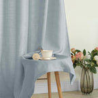 LAMIT Faux Linen Curtains for Bedroom, Grommet Thick Linen Drapes Light - Image 8