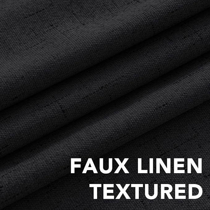 H.VERSAILTEX Linen Blackout Curtains 63 Inches Long 100% Blackout Thermal - Image 4