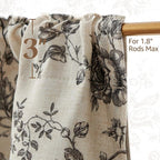 jinchan Amlie Floral Linen Valance Curtain Farmhouse Kitchen Valance - Image 8