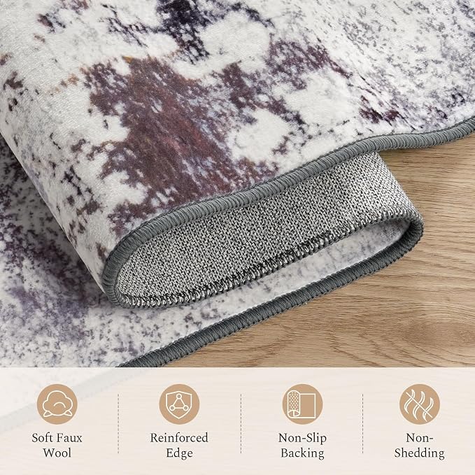 Rugflix 8x10 Area Rugs for Living Room, Washable Large Rug Stain-Resistant Low - Image 7
