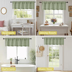 Sage Green Valances for Windows, Light Filtering Faux Linen Textured Small - Image 6