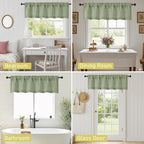 Sage Green Valances for Windows, Light Filtering Faux Linen Textured Small - Image 7