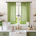 BGment 45 Inch Length Green Linen Curtains by BGment