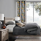 Topfinel Kitchen Curtains 45 Inch Length Gray Vintage Blackout Curtains - Image 5