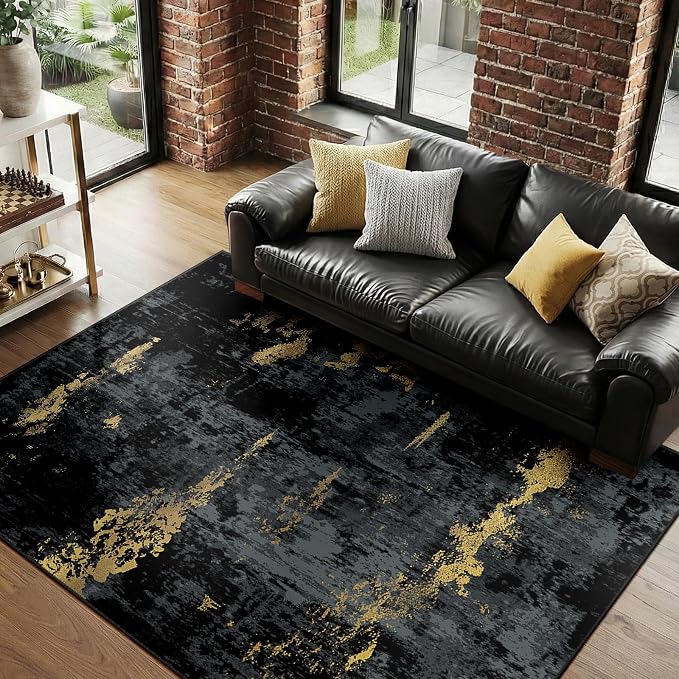Washable Area Rugs 8'x10' Non-Slip Modern Abstract Soft - Image 9