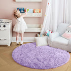 Amdrebio Light Purple Round Circle Rug 5Ft - Image 7