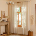 MYSKY HOME Linen Tassels Curtains by MYSKYHOME