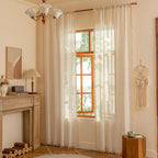 MYSKY HOME Linen Tassels Curtains by MYSKYHOME