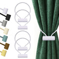 Hion Magnetic Curtain Tiebacks White 4 Pack, Curtain Tiebacks Buckles Holdbacks by Hion