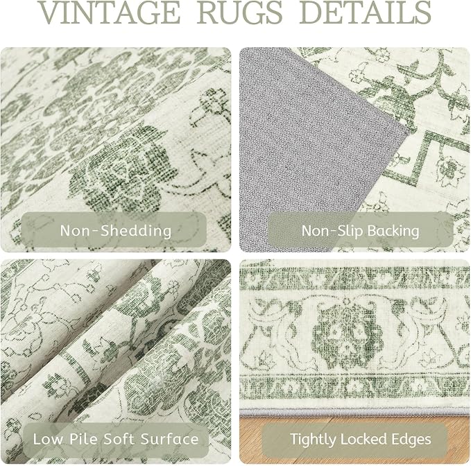 Madane 5x7 Area Rugs for Living Room, Vintage Stain Resistant Area Rug - Image 6