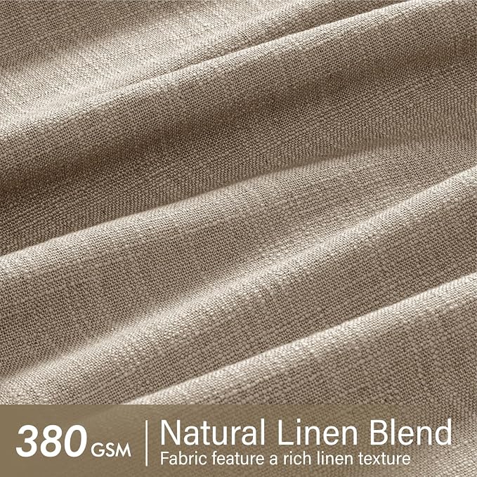 MIULEE Pinch Pleated Thick Linen Curtains 102 Inches Long 2 Panels - Image 4
