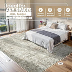 9x12 Area Rugs for Living Room Rug Washable: Abstract Large Rug for Dining Room - Image 2