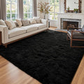 6x9 Ft Large Shag Black Rug for Living Room, Ultra Soft Fluffy Furry Area Rugs by Cuzwlovita