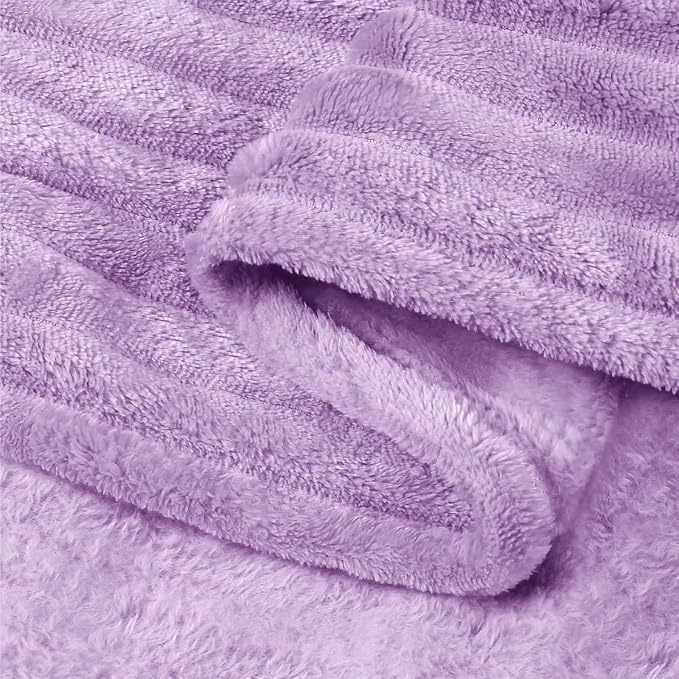 BEDELITE Throw Blanket for Couch, 3D Ribbed Jacquard Soft and Cozy Fleece Throw - Image 6