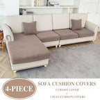 Couch Cushion Covers for Sectional Sofa L Shape Washable Separate Seat Chaise - Image 2