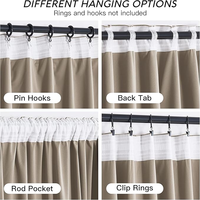 RYB HOME Velvet Curtains 120 inches Long - Image 2