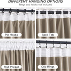 RYB HOME Camel Beige Velvet Curtains 102 inches - Image 2