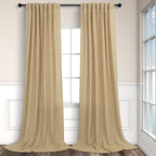 Tan Linen Curtains 90 Inch Length by Pitalk