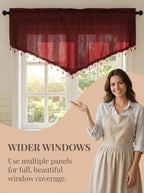 Molaxhome Swag Curtain 51 inch Length Rod Pocket Scalloped Curtain Valance - Image 7