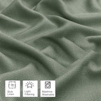 OWENIE Bob Valance Curtains 18 Inch Length 1 Piece, Faux Linen Slub Solid Green - Image 3