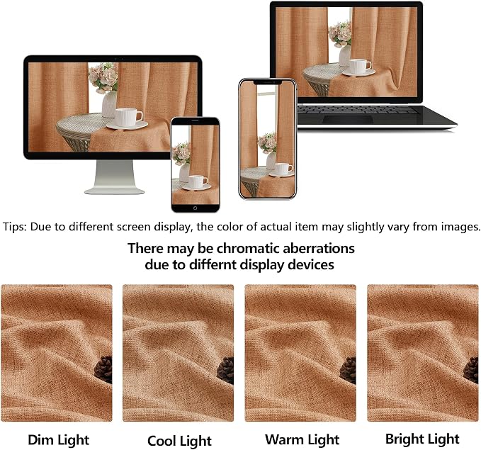 OWENIE Orange Valances for Windows 1 Pcs, Light Filtering Textured Farmhouse - Image 9