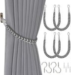 NICEEC 4 Pack Natural Cotton Rope Curtain Tiebacks Elegant Boho Style by NICEEC