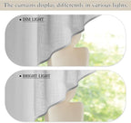 RYB HOME Half Window Swag Curtains, Linen Texture Wave Fabric Semi Sheer Valance - Image 5
