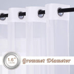 NICETOWN Sheer White Curtains 96 inches Length - Image 2
