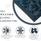Blue Leaves Outdoor Indoor Entrance Doormats, Absorbent Durable Heavy Duty - Image 6