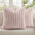decorUhome Summer Cozy Faux Fur Throw Pillow Covers 18x18 Set of 2 Decorative by decorUhome