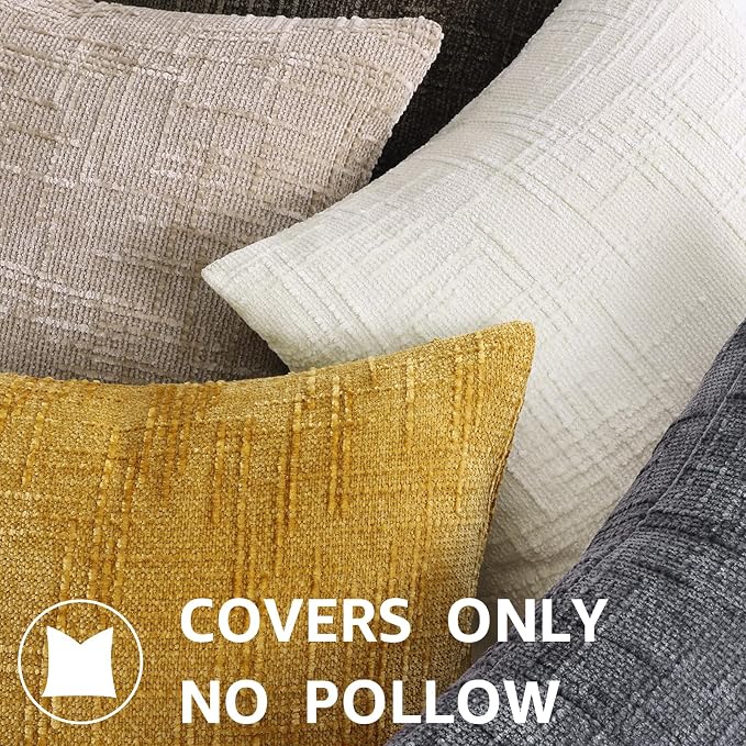 decorUhome Dark Brown Chenille Euro Sham Throw Pillow Covers 22x22 Set of 2 - Image 8