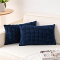 Pack of 2 Corduroy Decorative Throw Pillow Covers 12x24 Inch Soft Striped by Unknown
