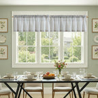 jinchan Valance Curtain Linen Textured Striped Window Curtain - Image 4