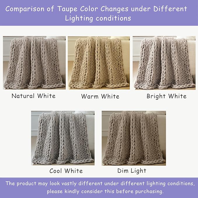 Bigacogo Chunky Knit Throw Blanket - Image 5
