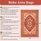 SERISSA Area Rug 3x5 Boho Rugs for Bedroom, Washable Non-Slip Living Room Rug - Image 2