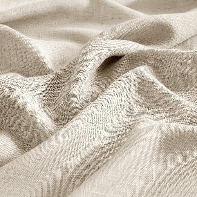 MIULEE Beige Linen Curtains 72 Inch Length 2 Panels - Image 4