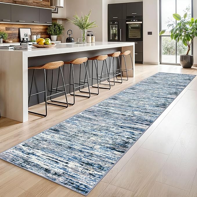 Lansny Modern Abstract Runner Rug 2.6x14 - Image 2