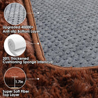 ONASAR Brown 8x10 Area Rugs for Living Room, Large Fluffy Shag Bedroom Rug - Image 3