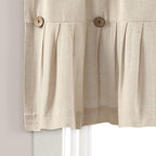 Lush Decor Linen Button Farmhouse Valance Curtians 52"W x 18"L Dark Linen - Image 5