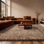 Ophanie Brown and White Diamond Striped Rugs - Image 5