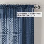 Simplebrand Navy Blue Semi Sheer Curtains 96 Inches Long 2 Panels, Light - Image 4