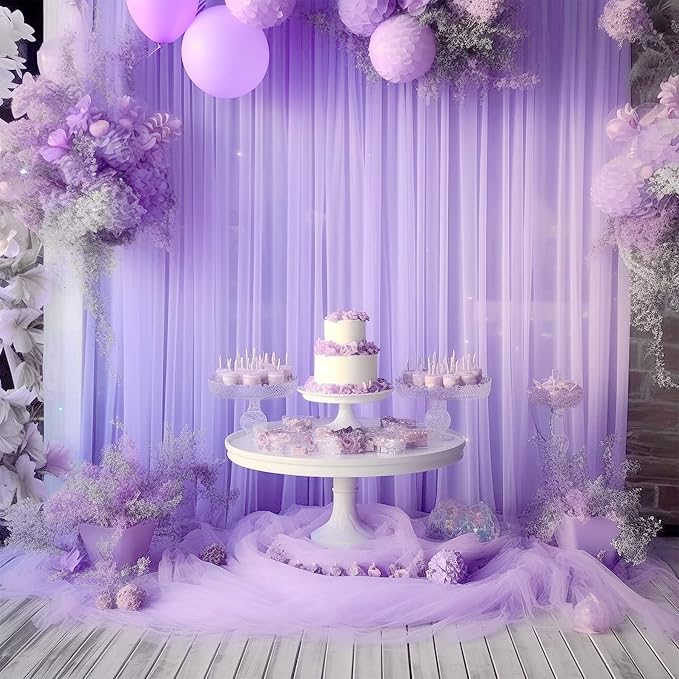 Lavender Tulle Backdrop Curtains - Image 2