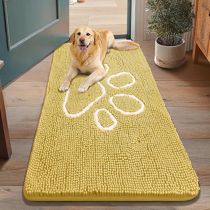 Smiry Dog Door Mat for Muddy Paws, Absorbent Dirt Trapper Non Slip Quick Dry by Smiry